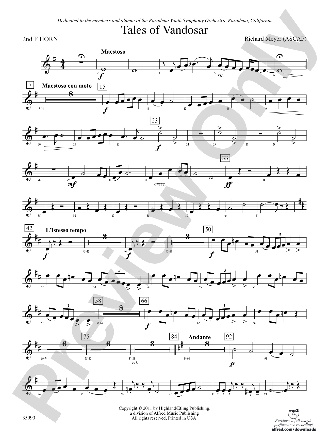 Tales of Vandosar: 2nd F Horn