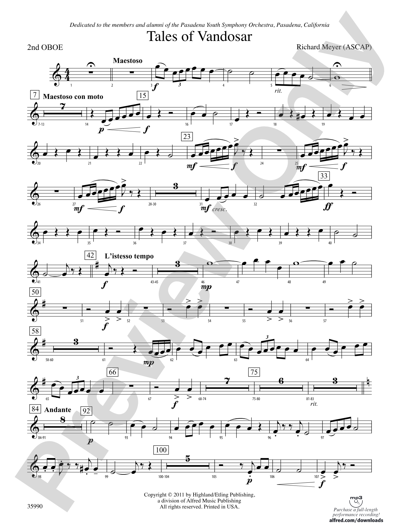 Tales of Vandosar: 2nd Oboe