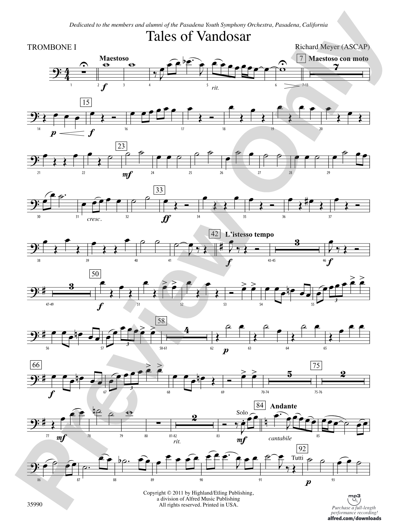 Tales of Vandosar: 1st Trombone