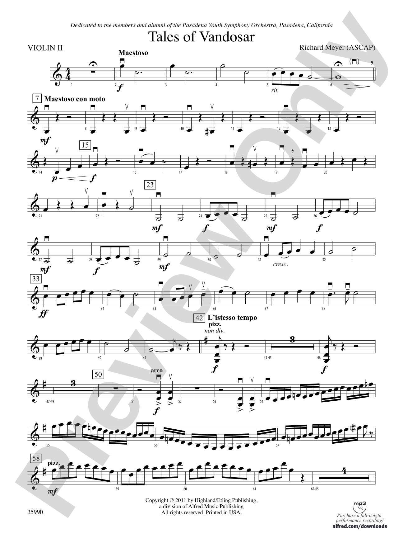 Tales of Vandosar: 2nd Violin