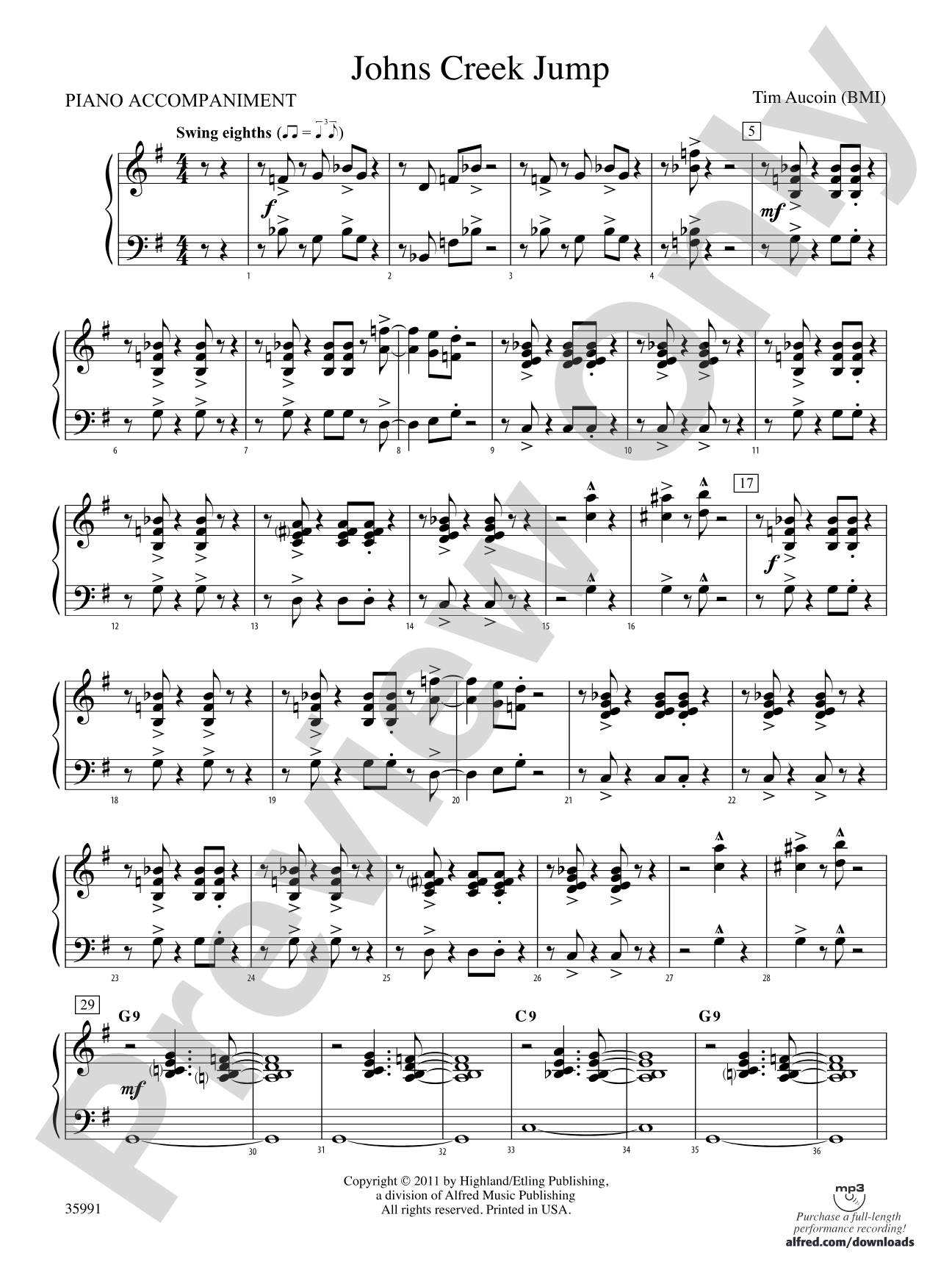 Johns Creek Jump: Piano Accompaniment