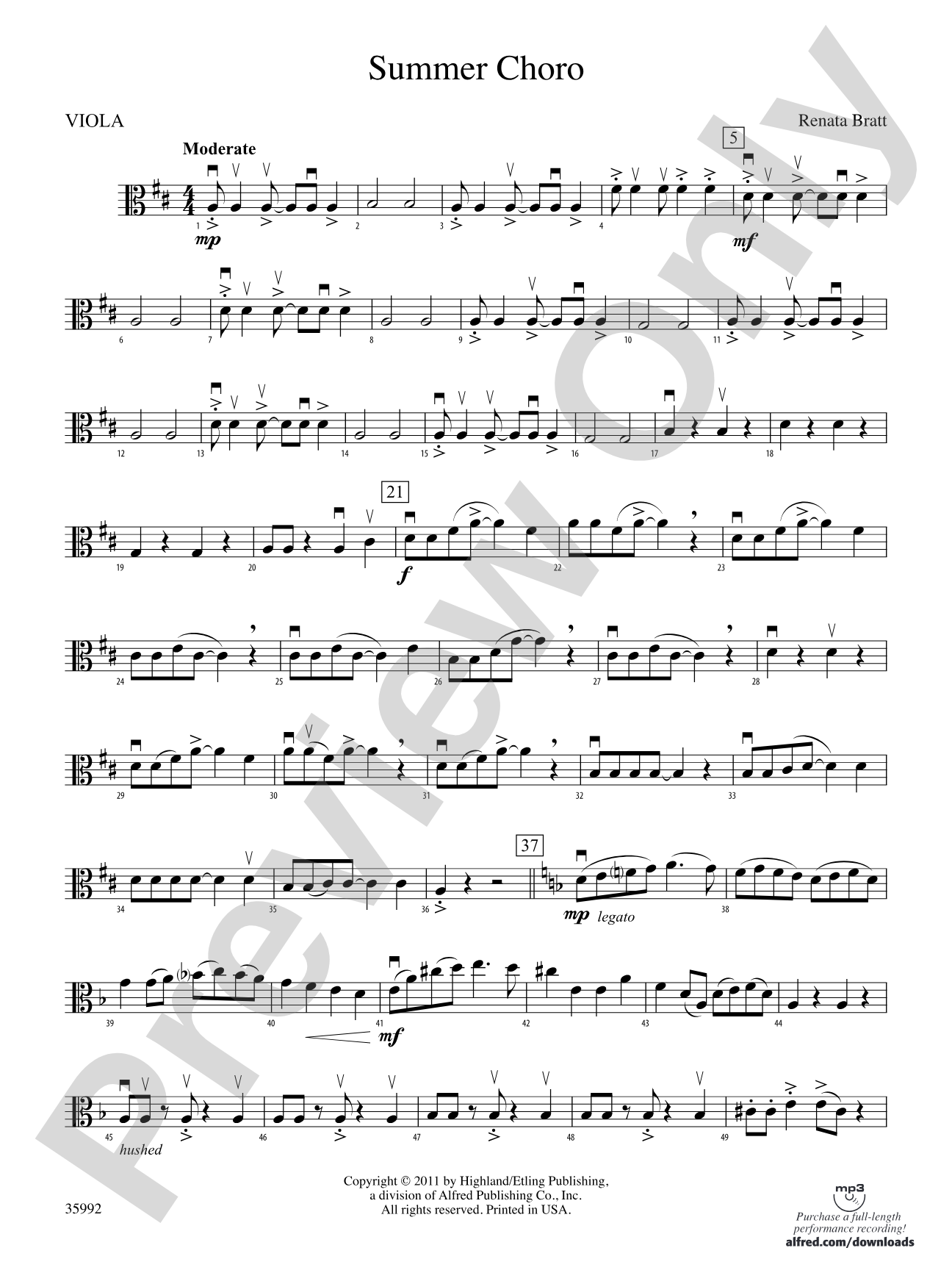 Summer Choro: Viola