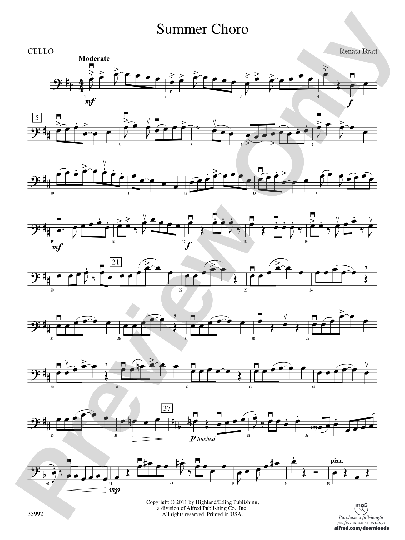 Summer Choro: Cello