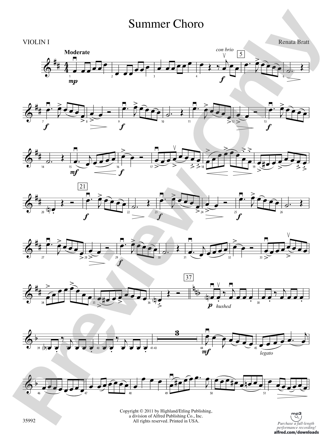 Summer Choro: 1st Violin