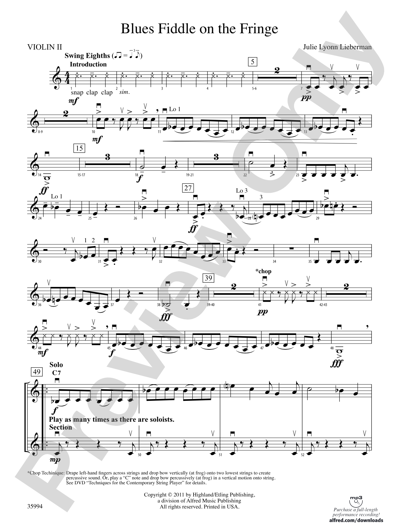 Blues Fiddle on the Fringe: 2nd Violin