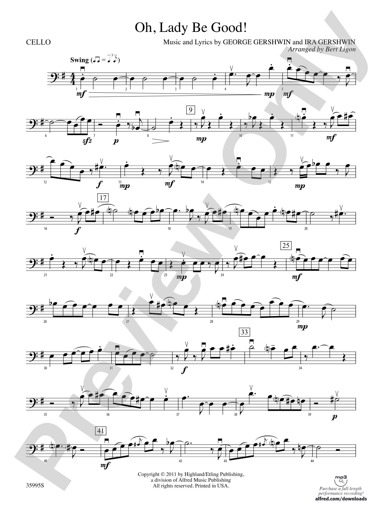 Oh, Lady Be Good!: Cello