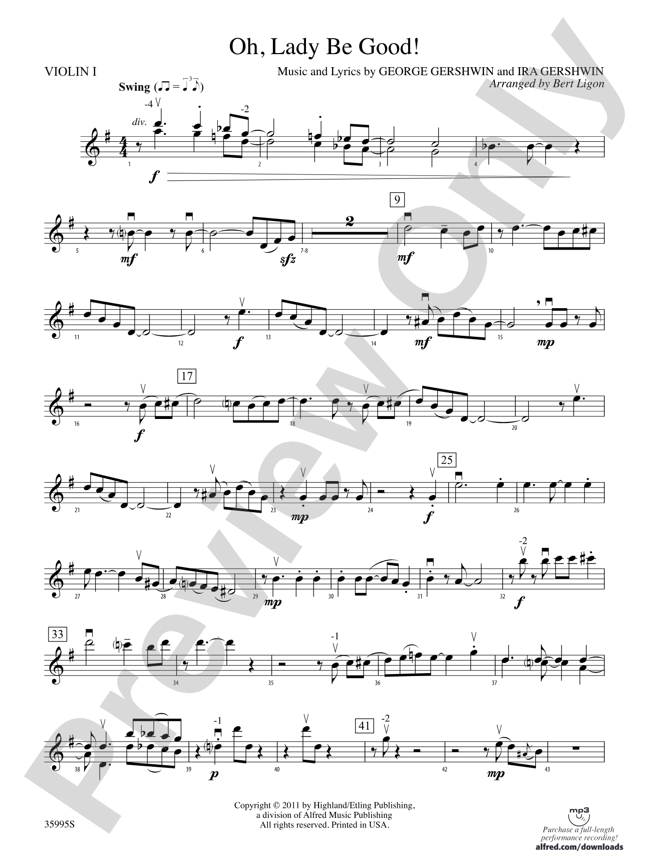 Oh, Lady Be Good!: 1st Violin