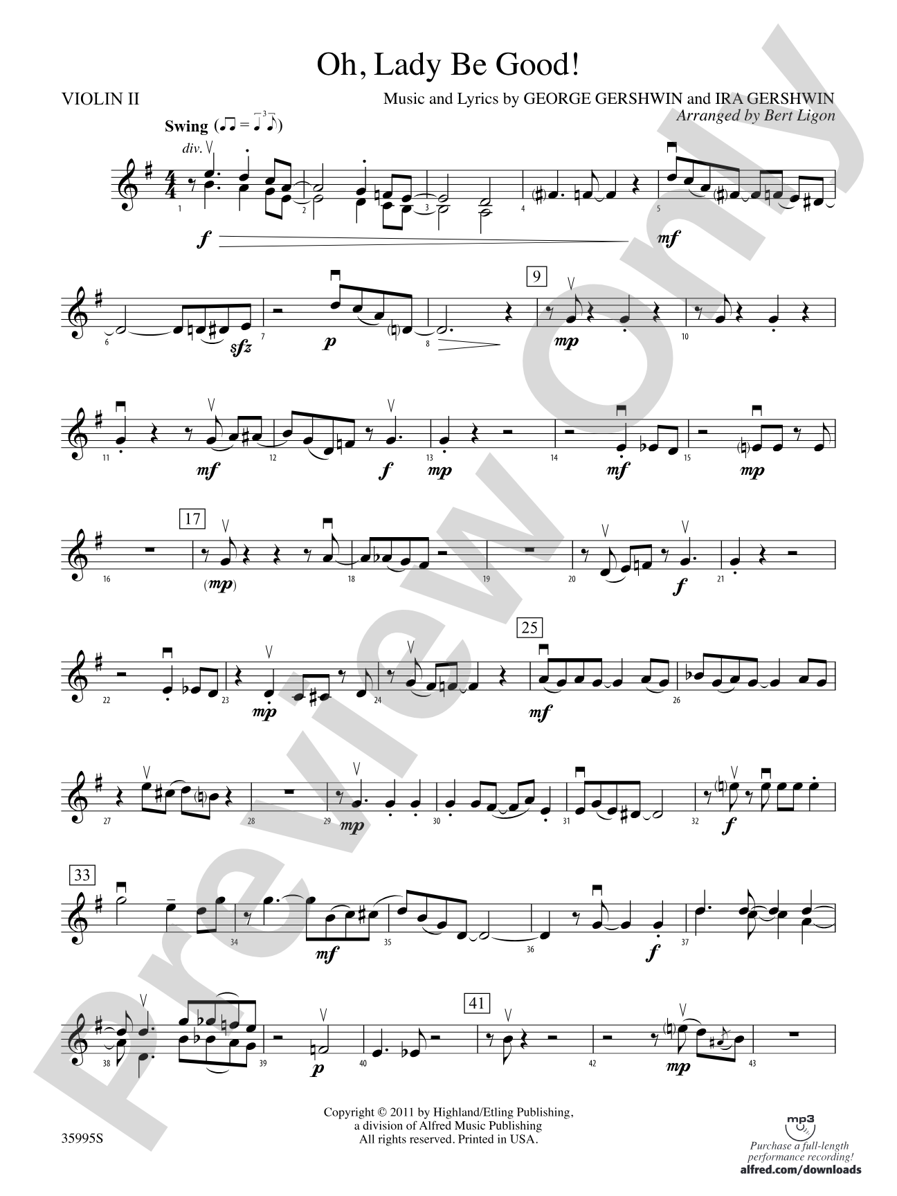 Oh, Lady Be Good!: 2nd Violin