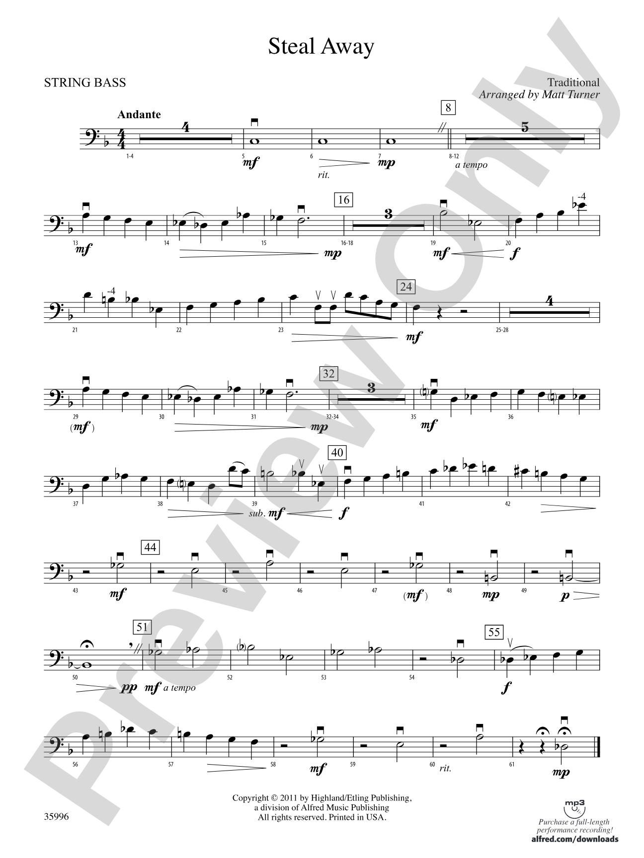 Steal Away: String Bass