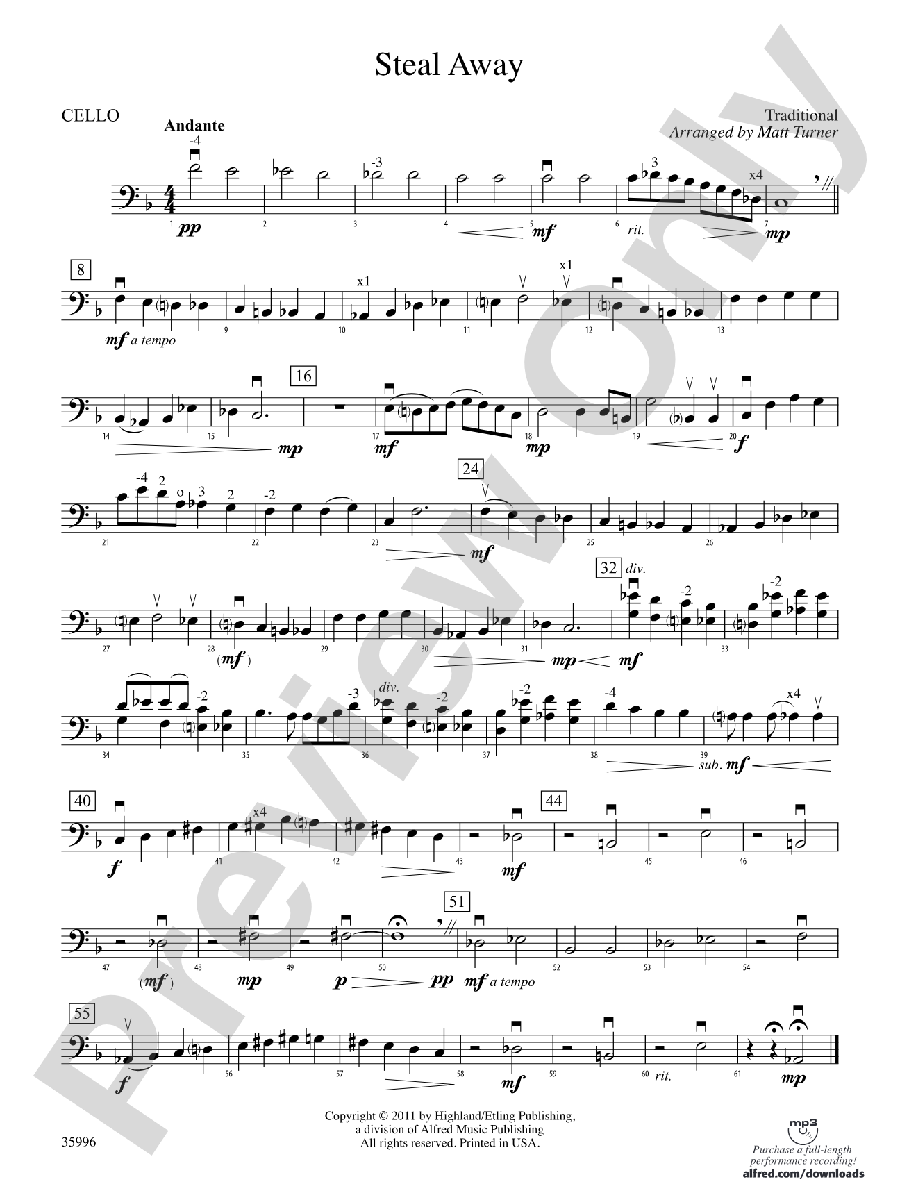 Steal Away: Cello
