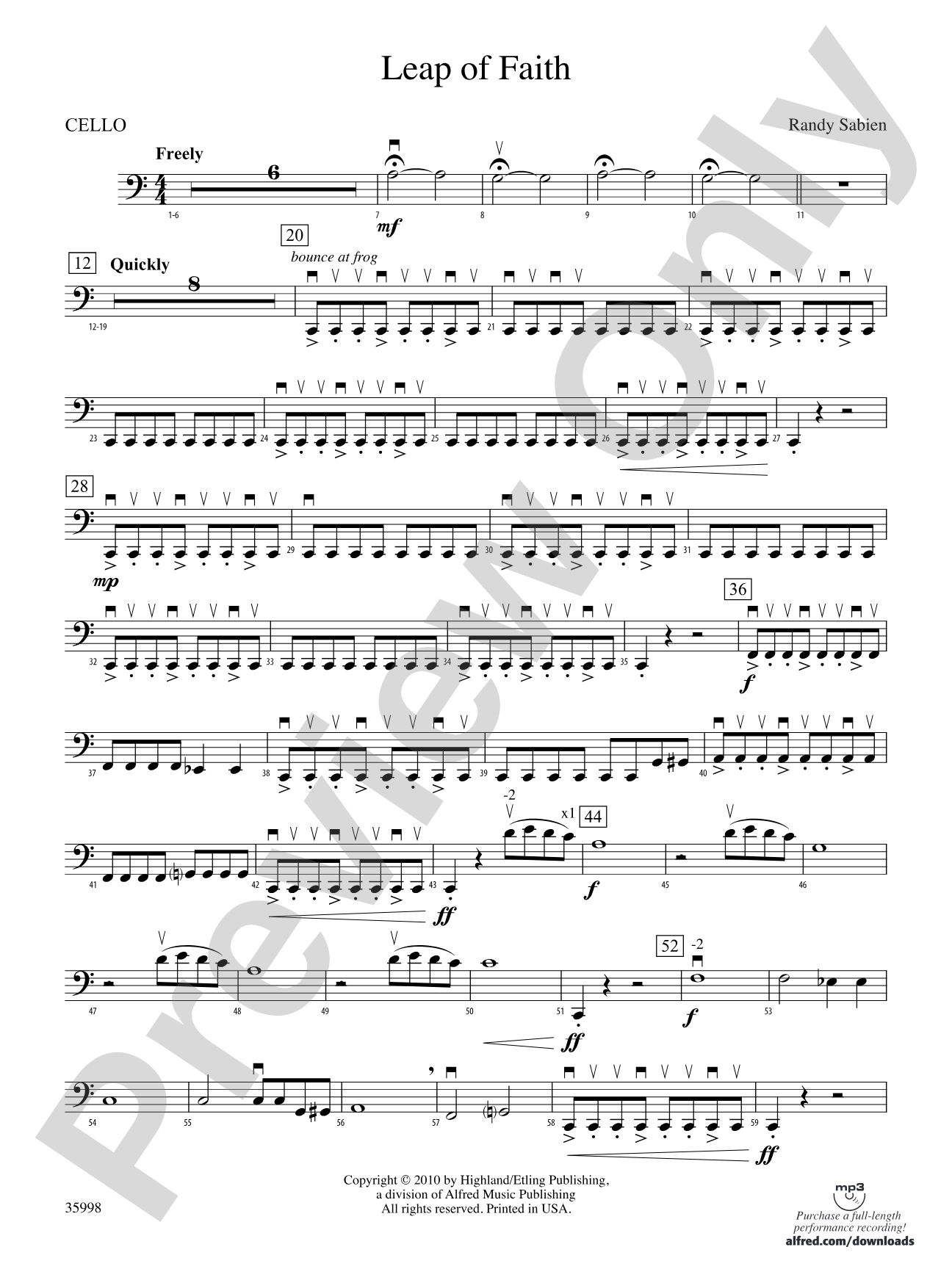 Leap of Faith: Cello