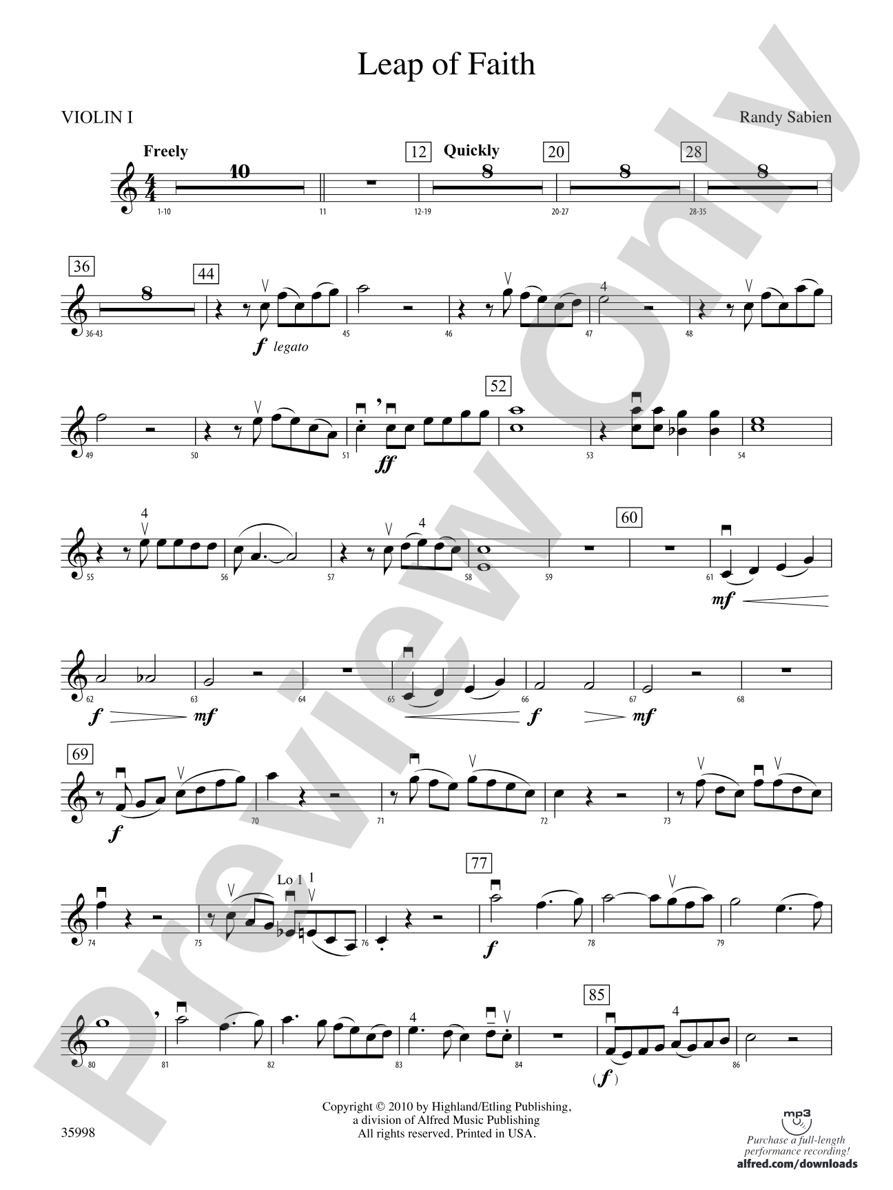 Leap of Faith: 1st Violin