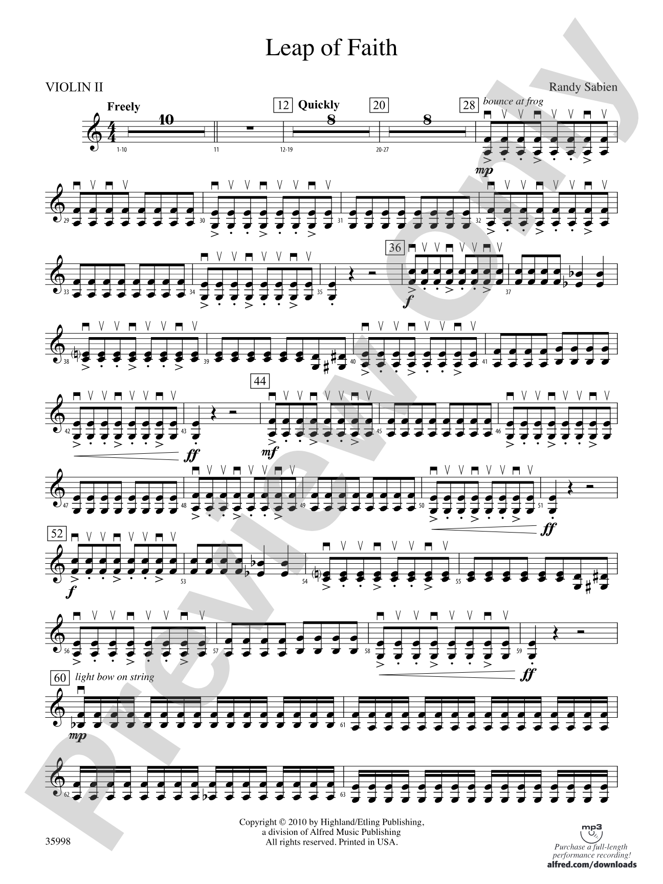 Leap of Faith: 2nd Violin