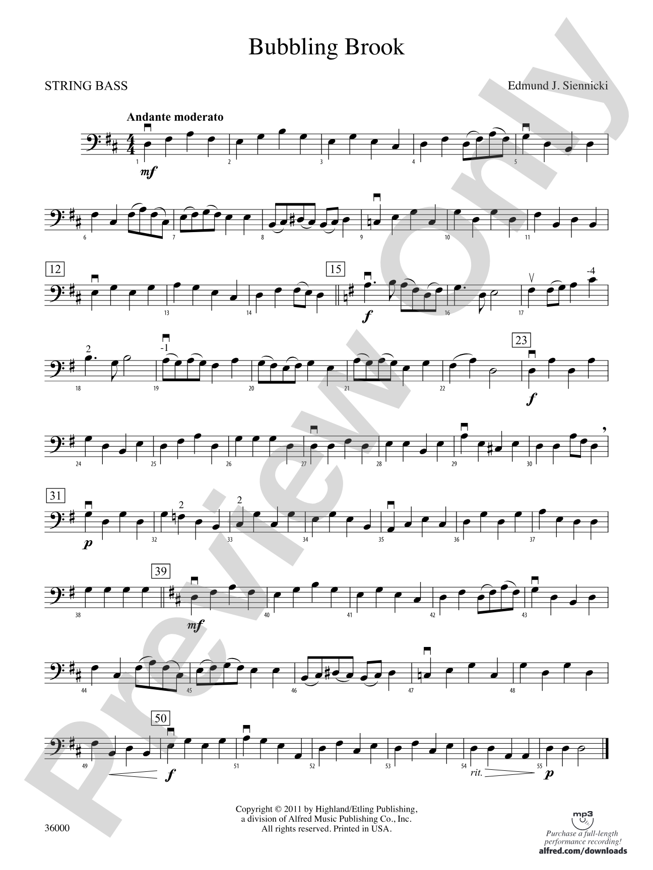 Bubbling Brook: String Bass