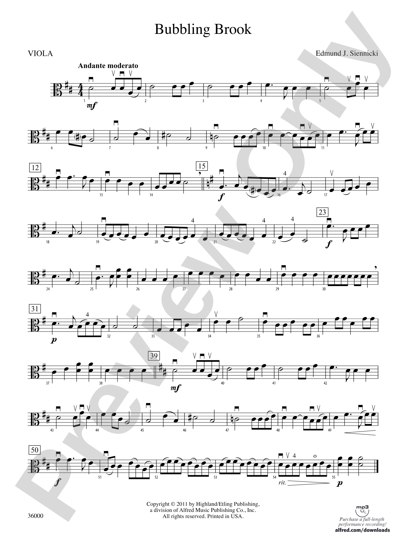 Bubbling Brook: Viola