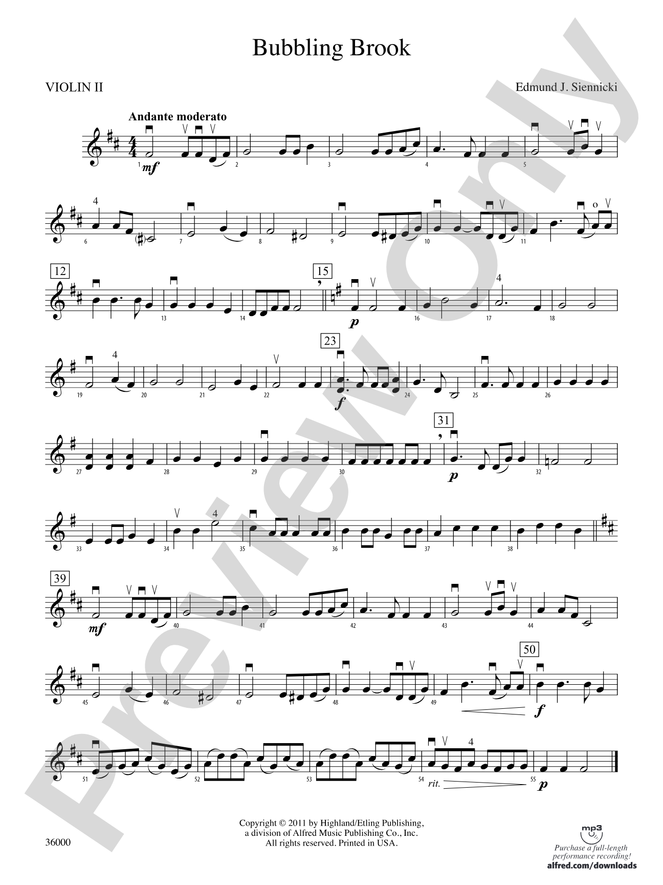 Bubbling Brook: 2nd Violin