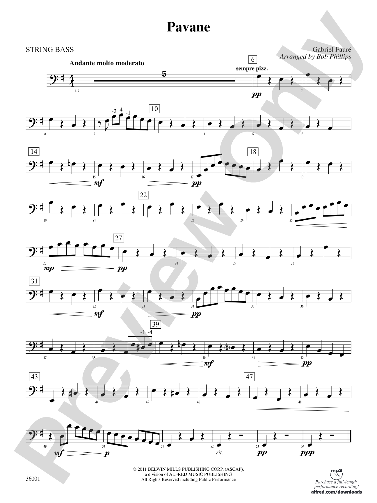 Pavane: String Bass