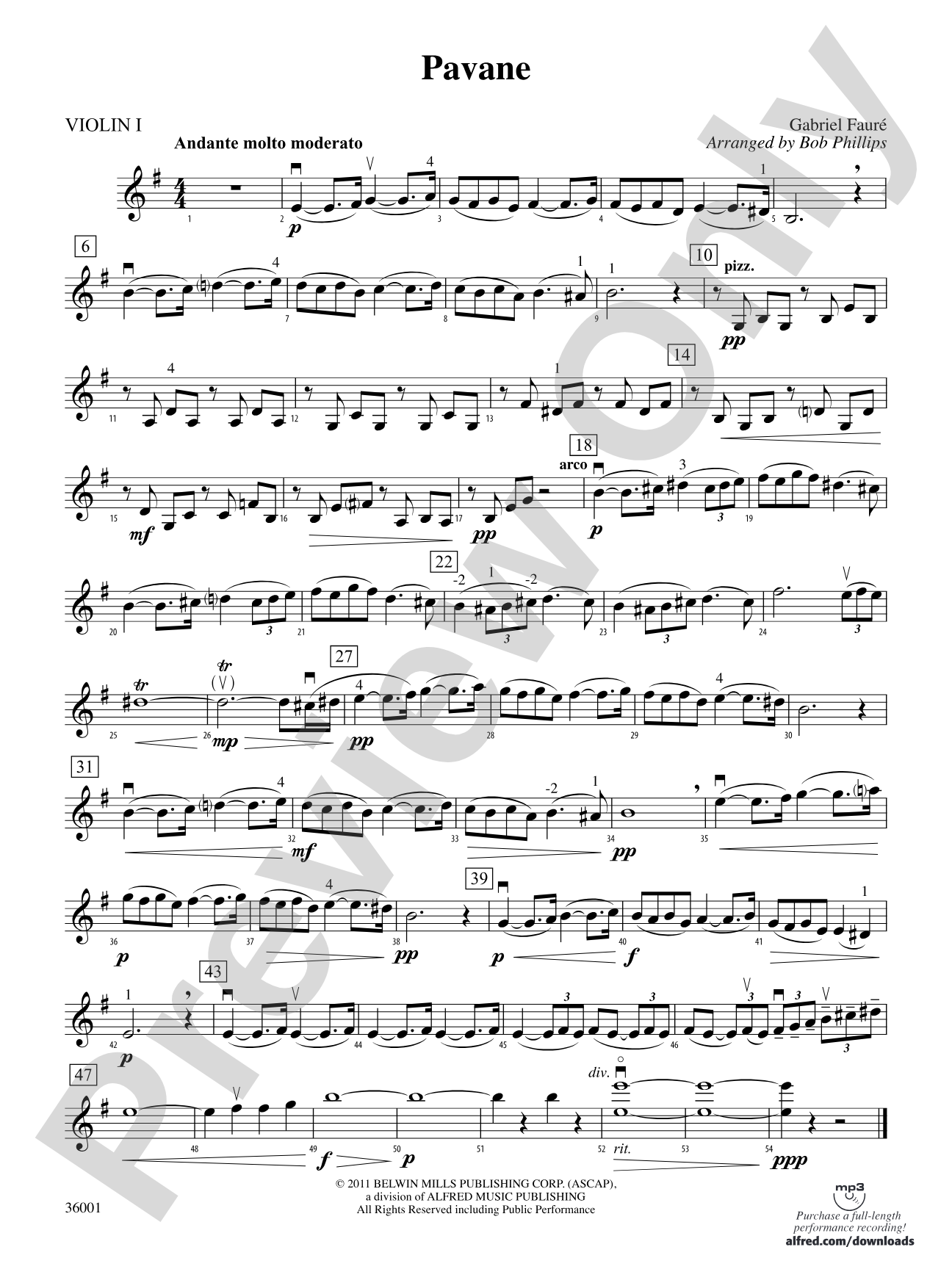 Pavane: 1st Violin