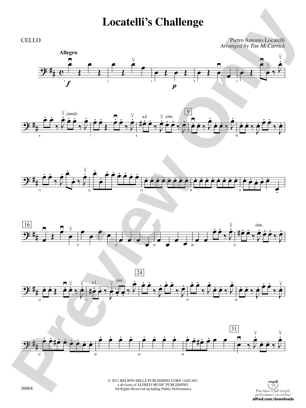 Locatelli's Challenge: Cello