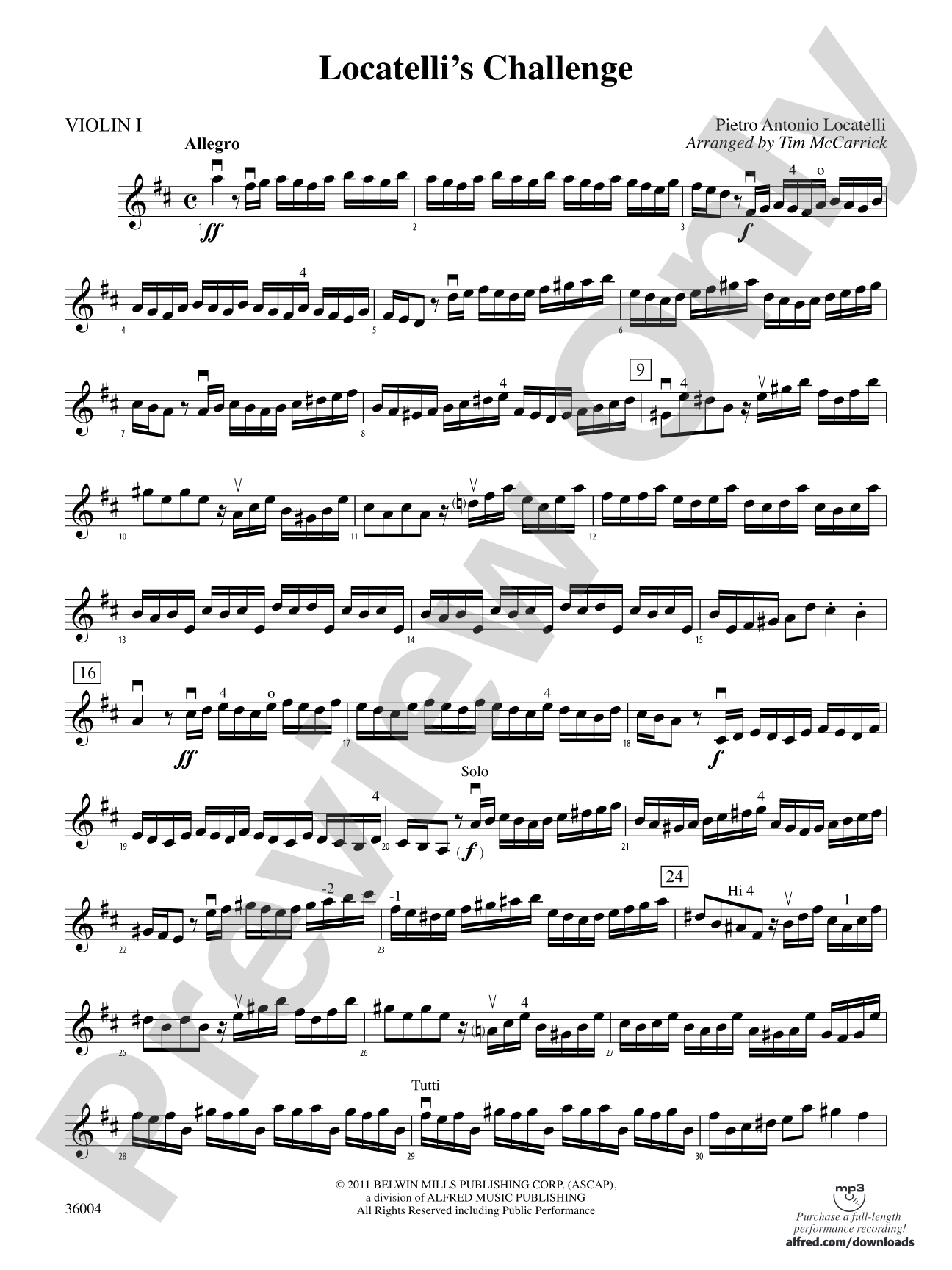 Locatelli's Challenge: 1st Violin