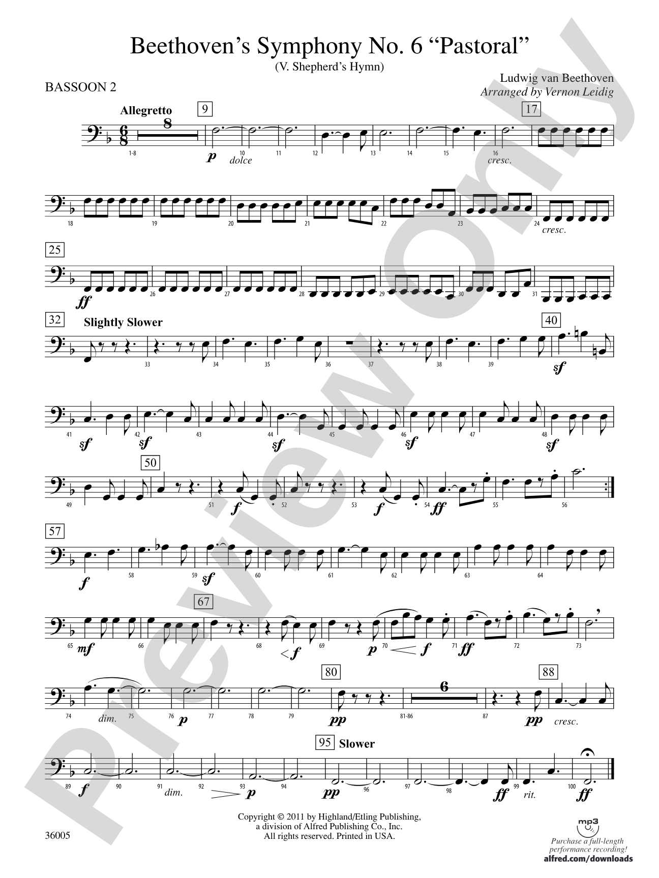 Beethoven's Symphony No. 6 "Pastoral": 2nd Bassoon