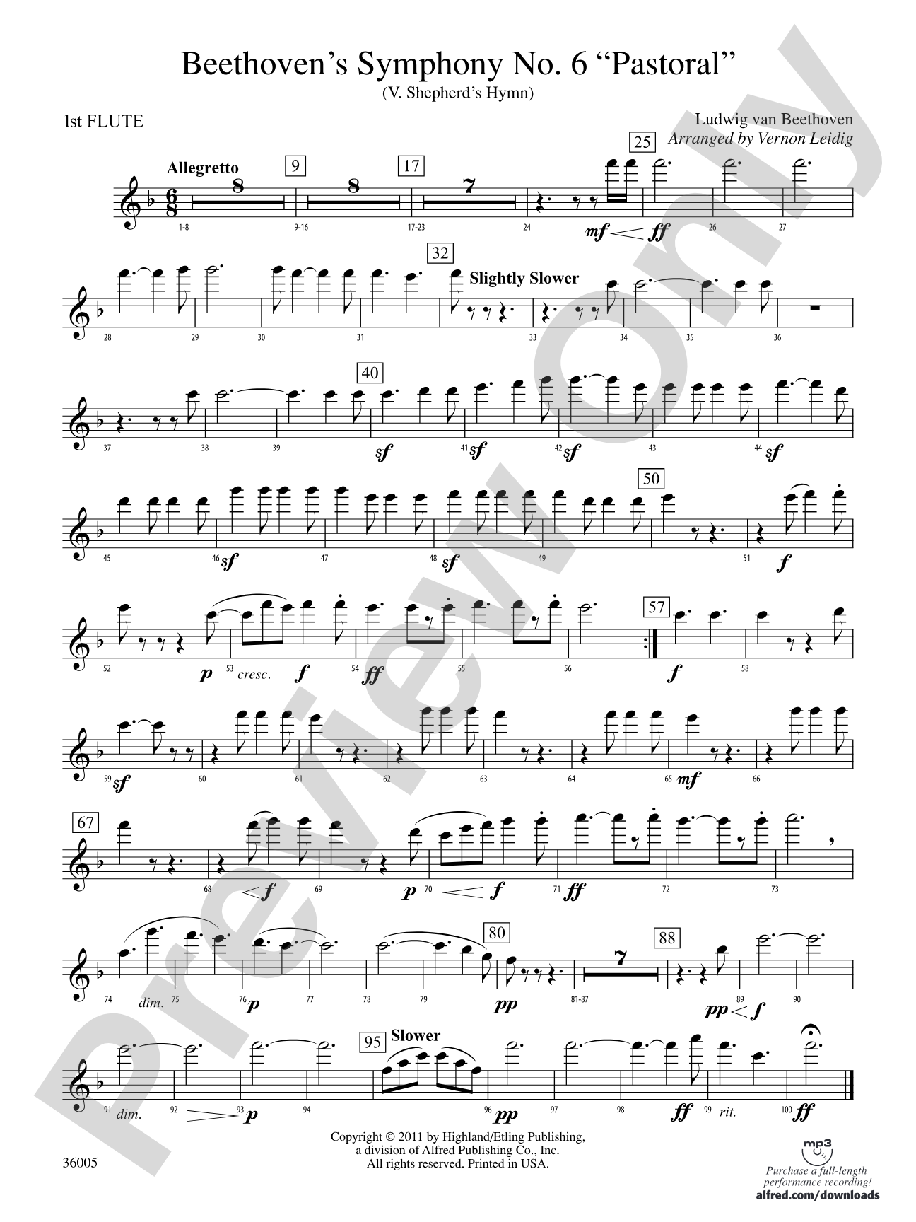 Beethoven's Symphony No. 6 "Pastoral": Flute