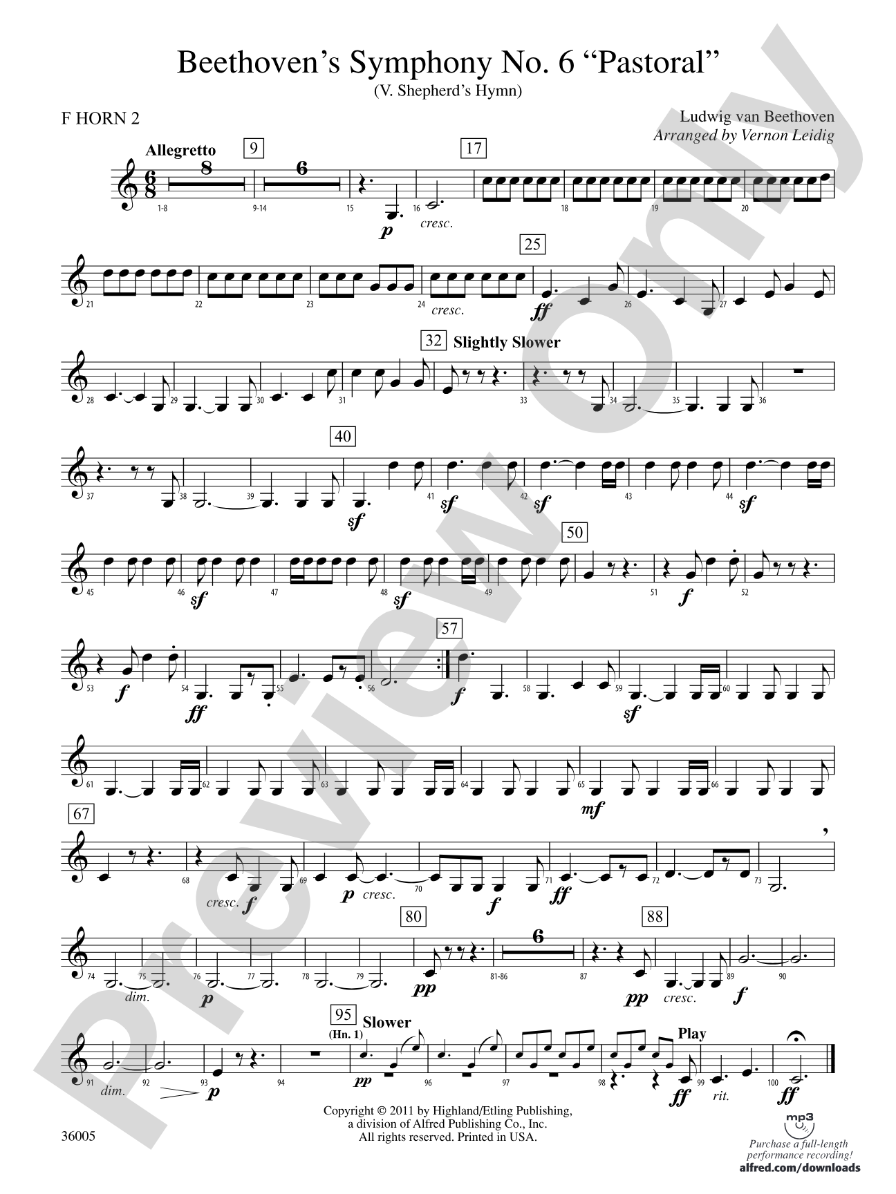 Beethoven's Symphony No. 6 "Pastoral": 2nd F Horn