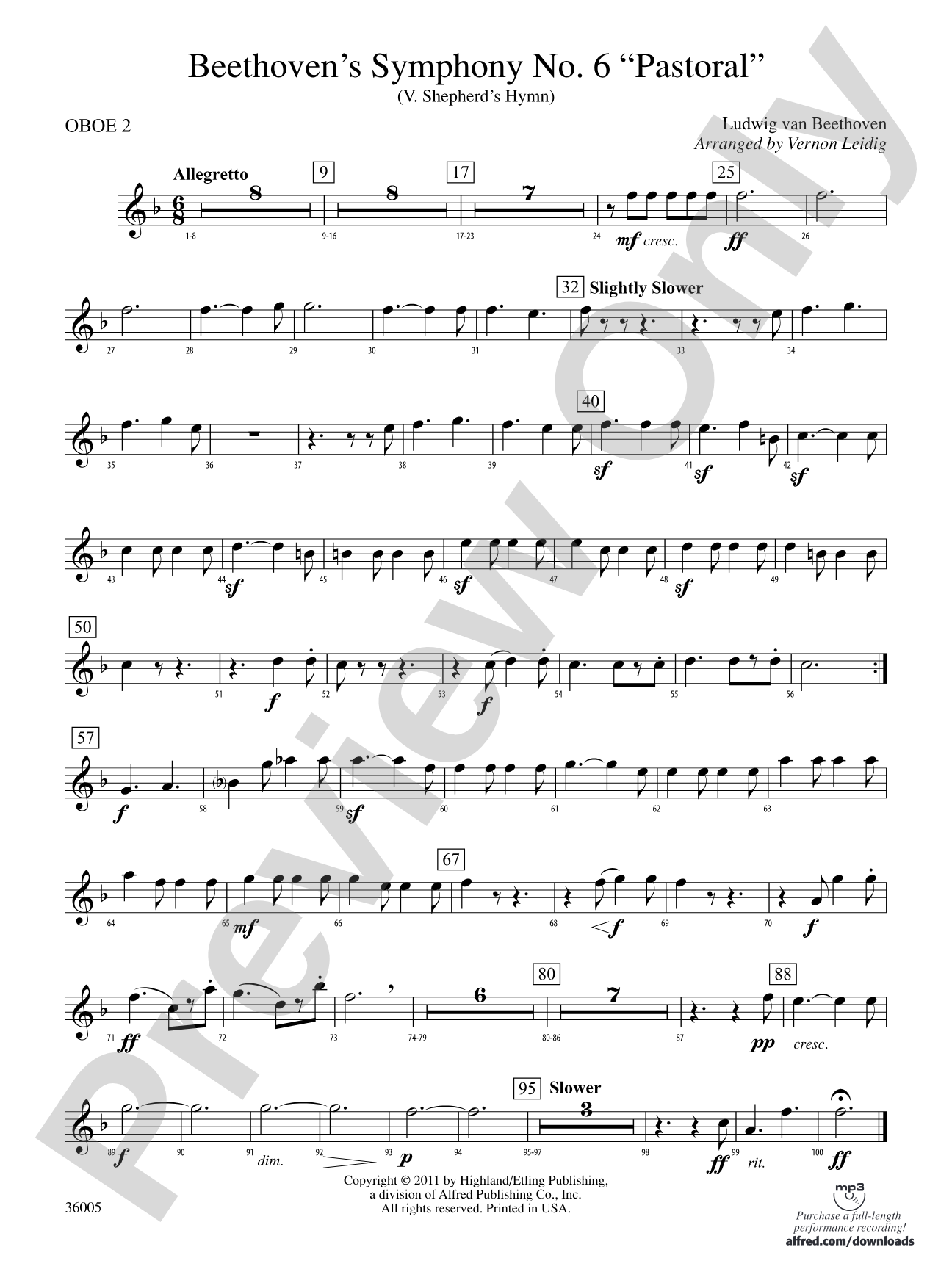 Beethoven's Symphony No. 6 "Pastoral": 2nd Oboe