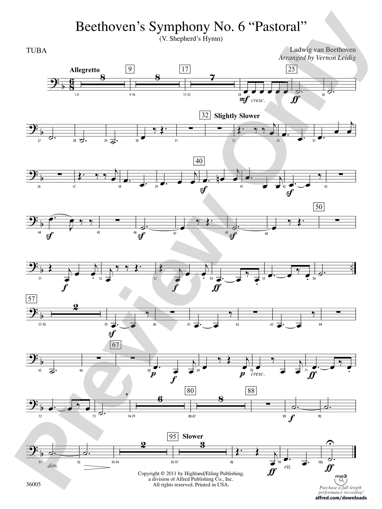 Beethoven's Symphony No. 6 "Pastoral": Tuba