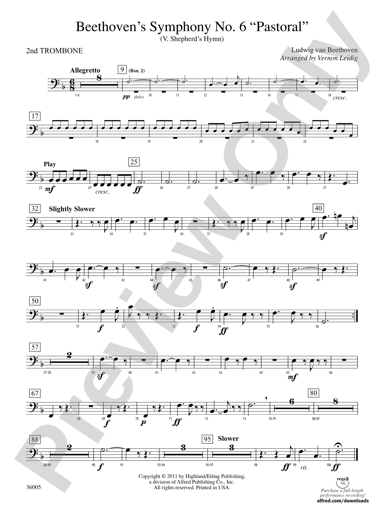 Beethoven's Symphony No. 6 "Pastoral": 2nd Trombone
