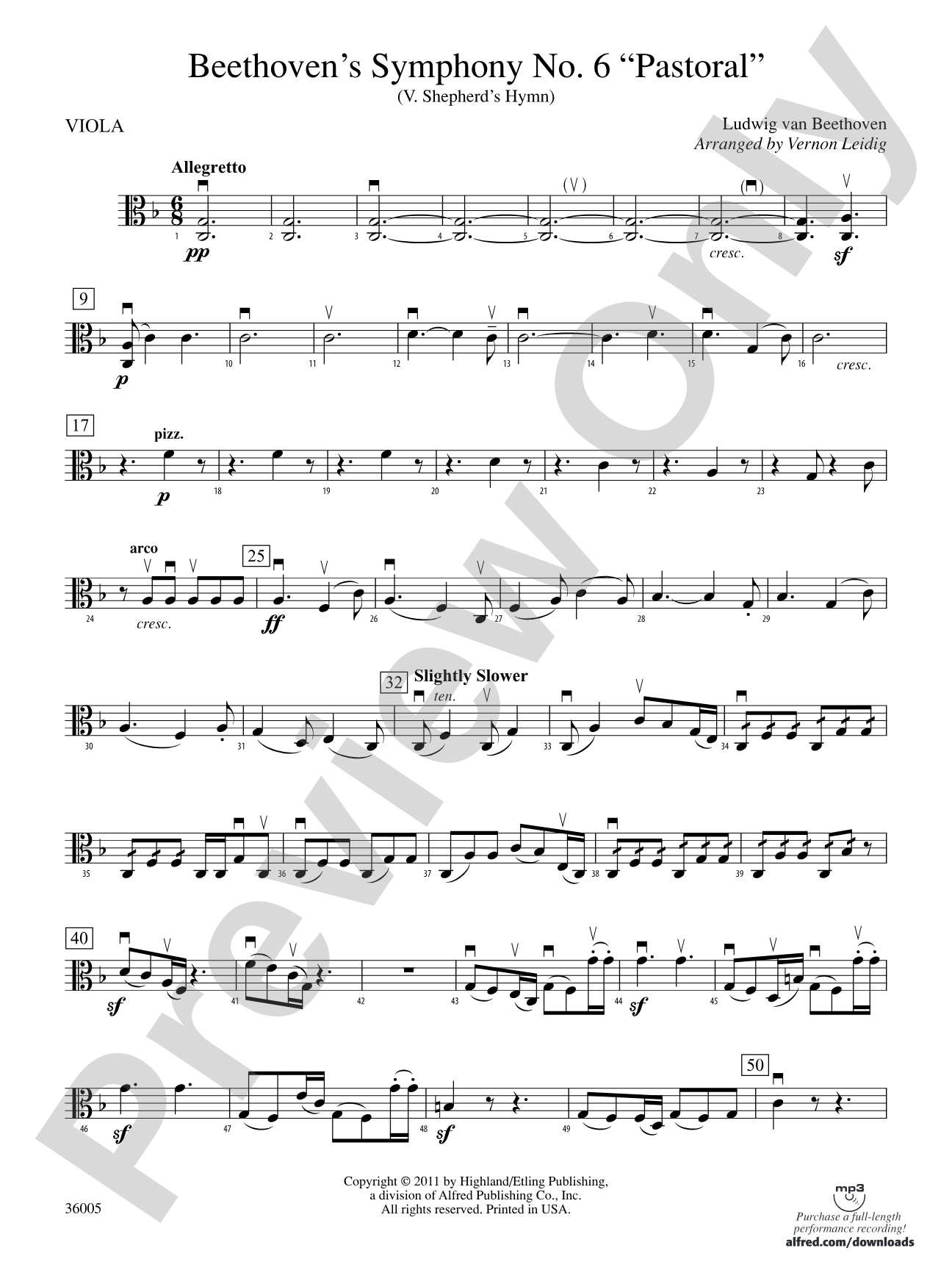 Beethoven's Symphony No. 6 "Pastoral": Viola