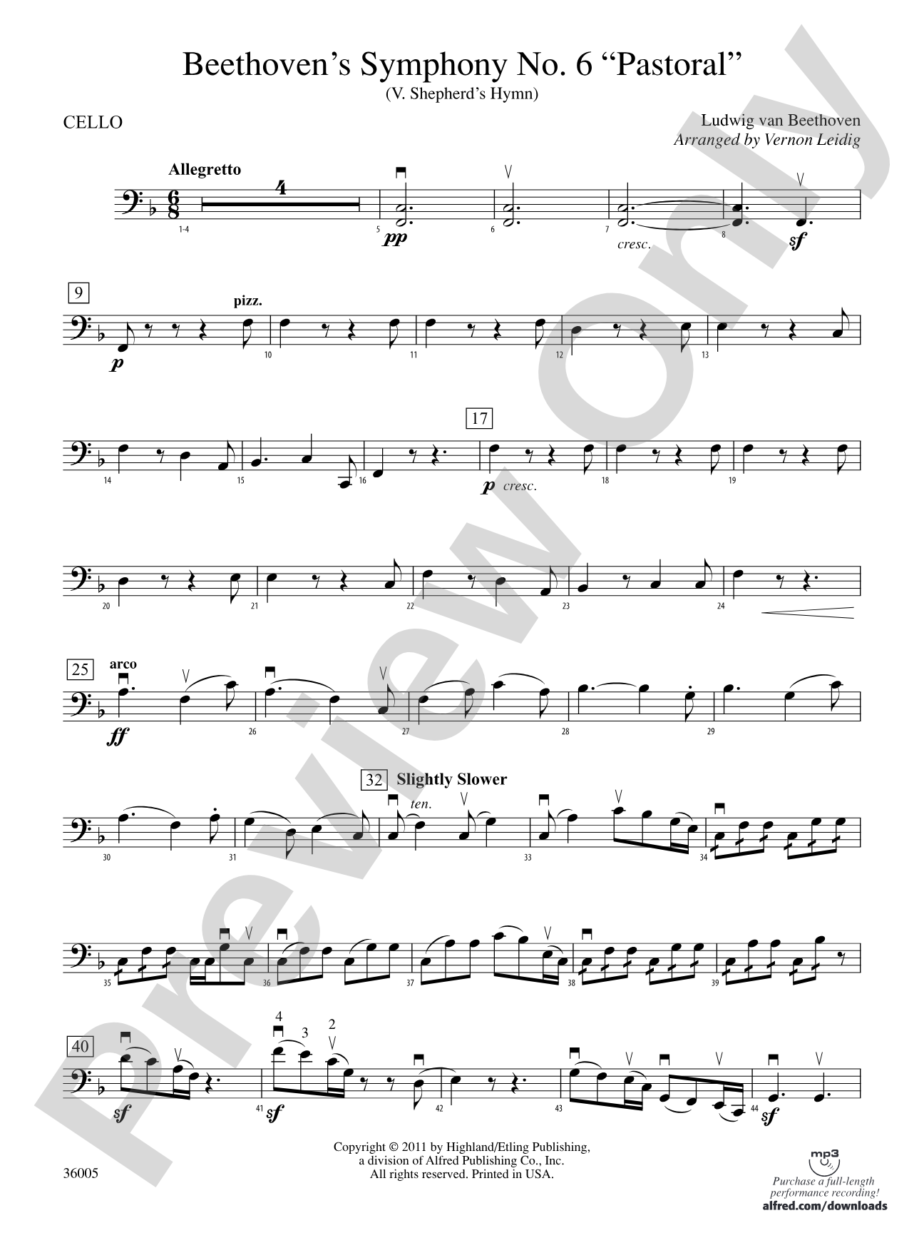 Beethoven's Symphony No. 6 "Pastoral": Cello