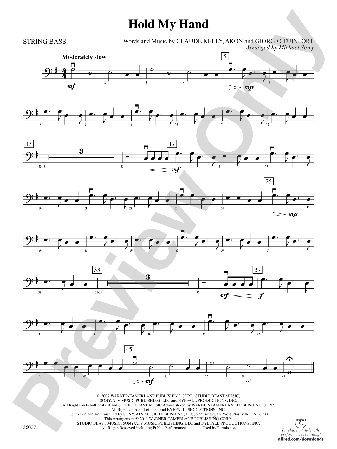 Hold My Hand: String Bass