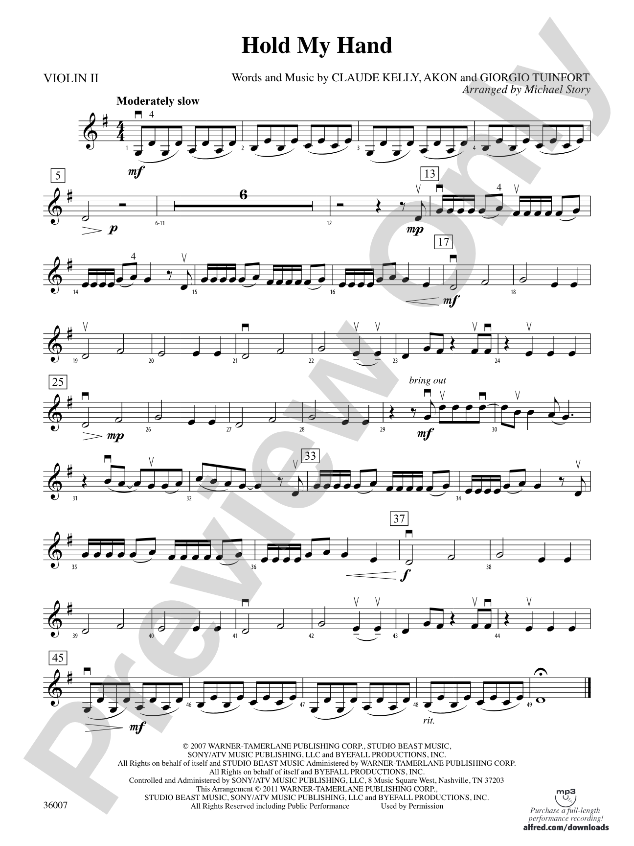 Hold My Hand: 2nd Violin