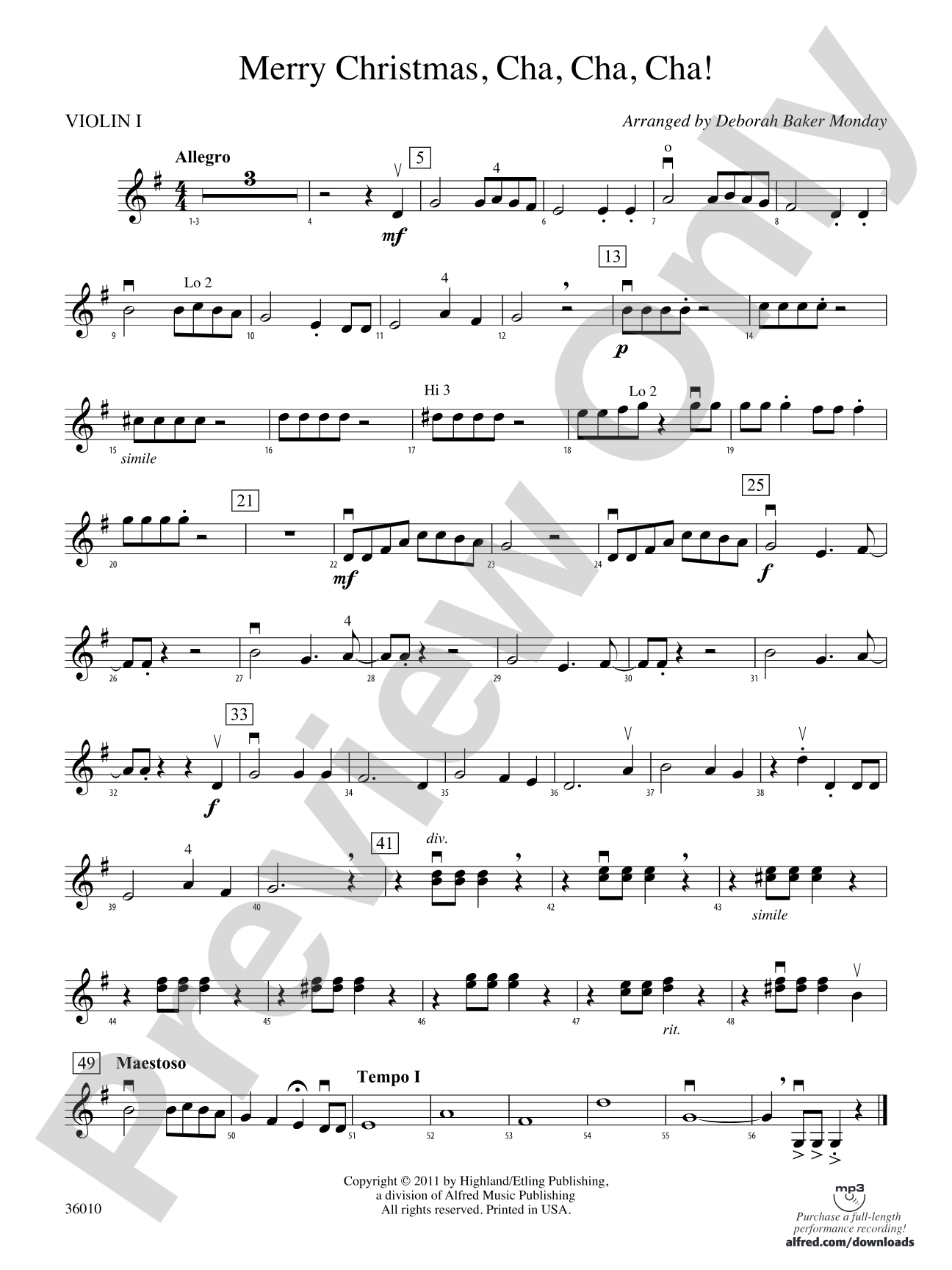 Merry Christmas, Cha, Cha, Cha!: 1st Violin