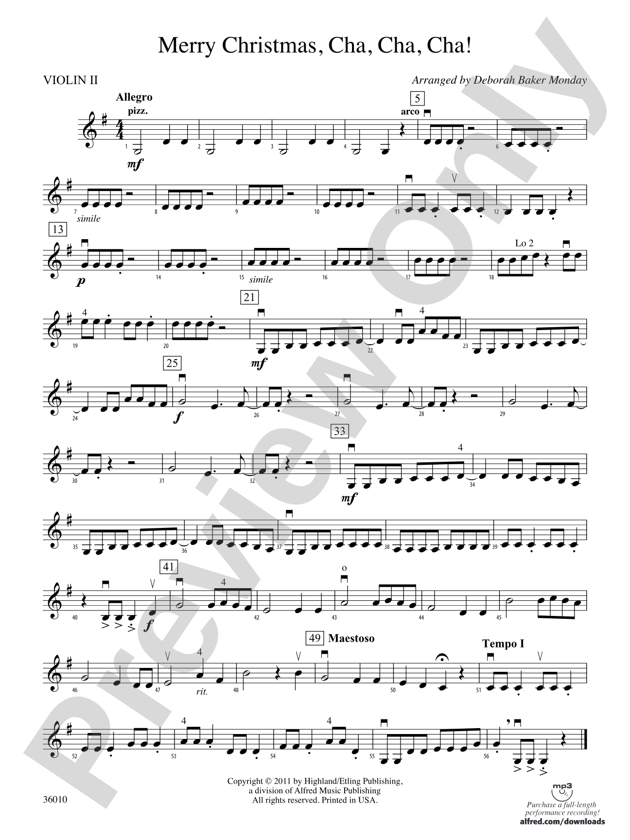Merry Christmas, Cha, Cha, Cha!: 2nd Violin