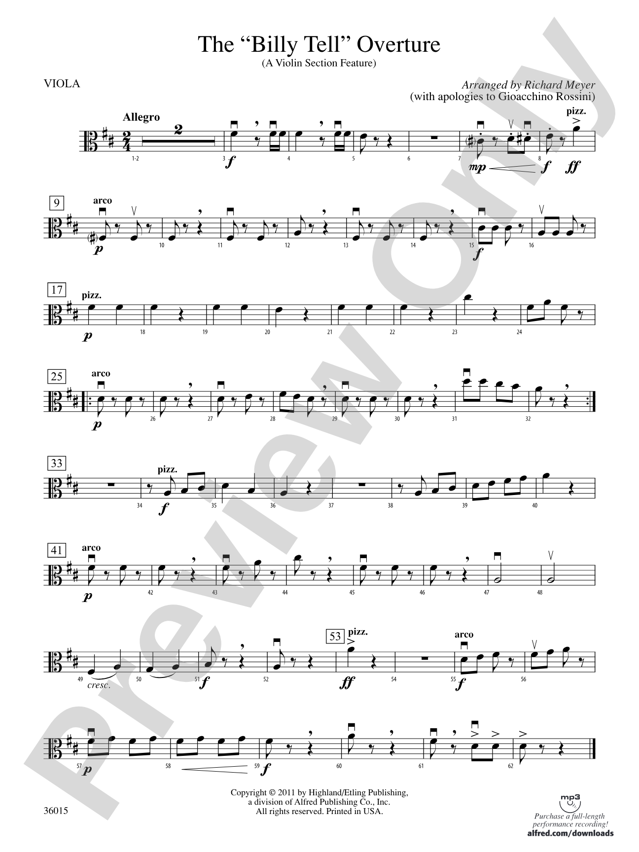 The "Billy Tell" Overture: Viola