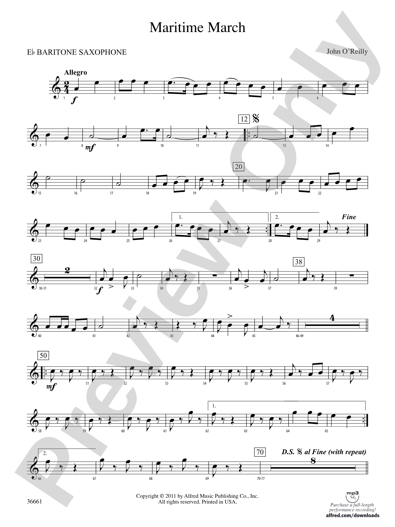 Maritime March: E-flat Baritone Saxophone