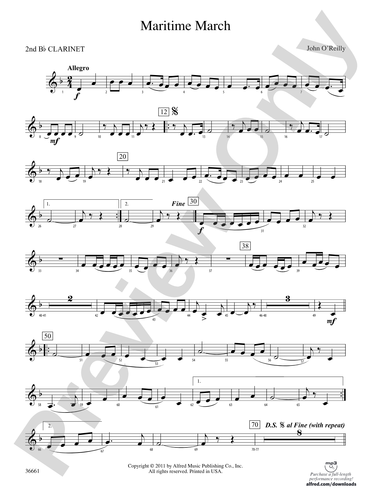 Maritime March: 2nd B-flat Clarinet