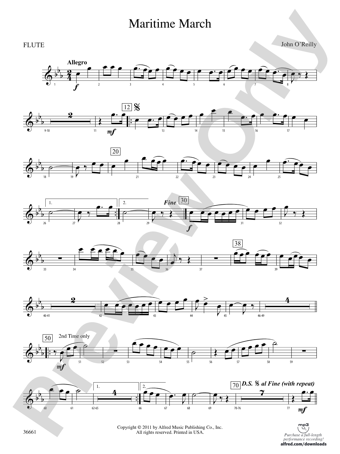 Maritime March: Flute