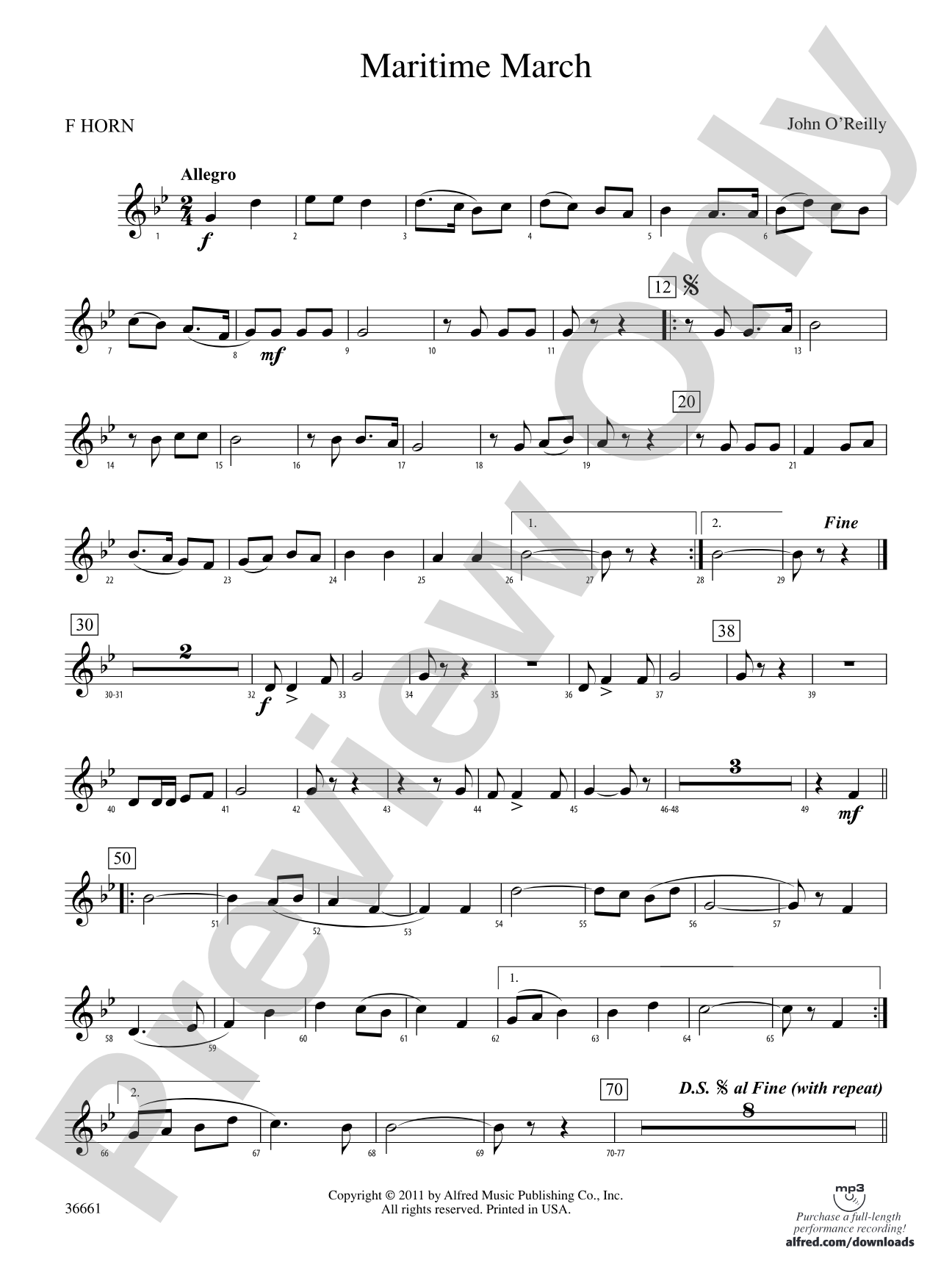 Maritime March: 1st F Horn
