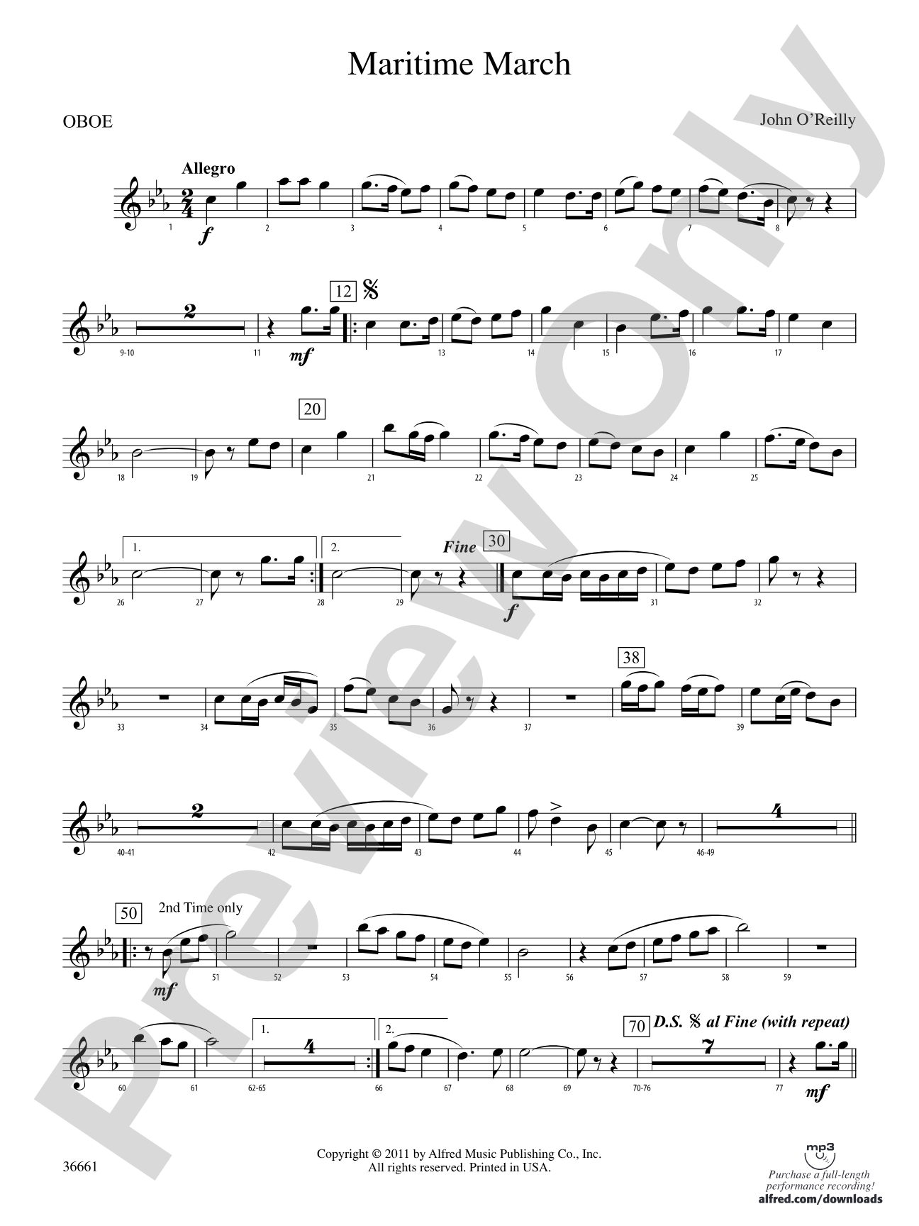 Maritime March: Oboe