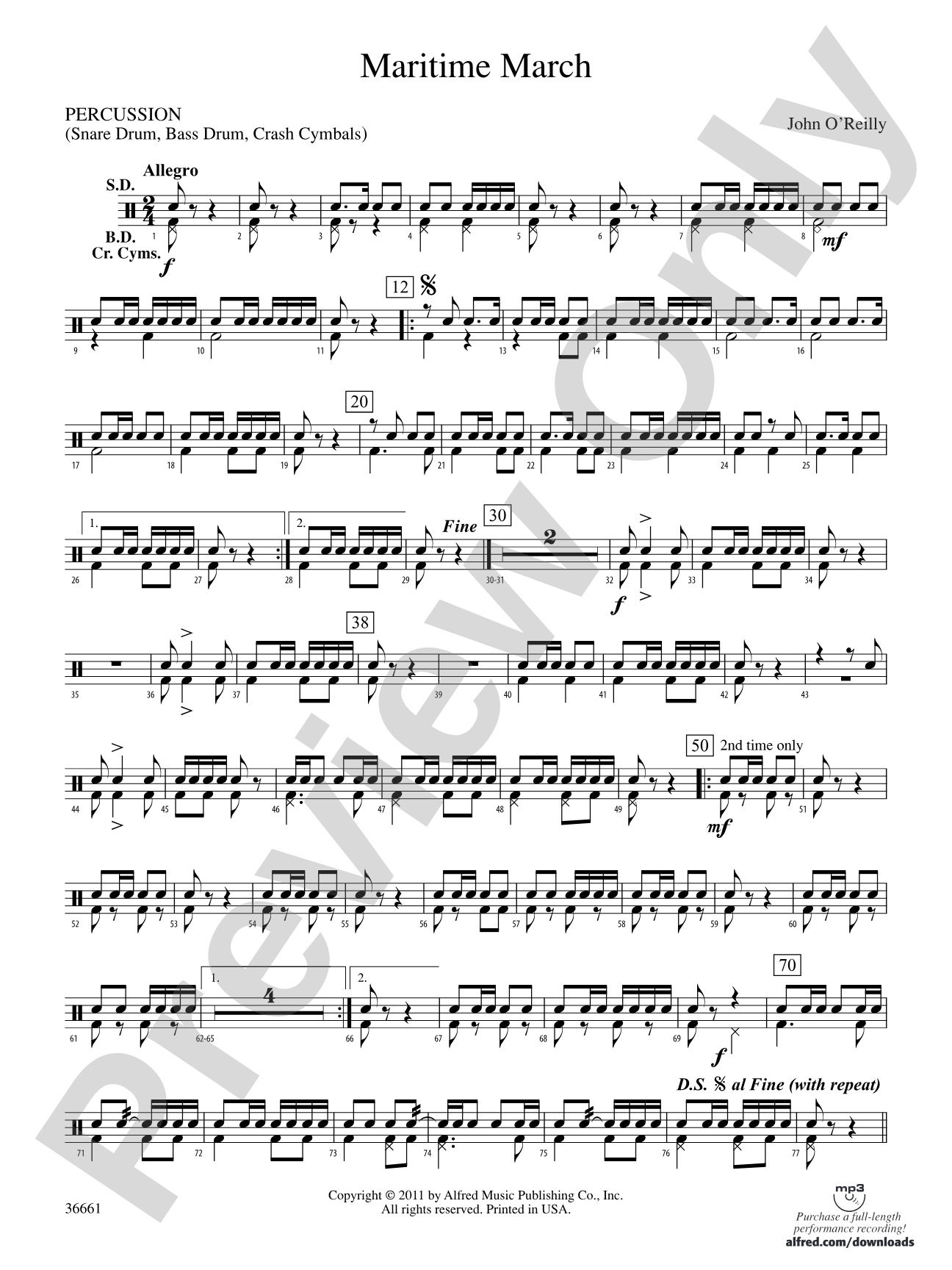 Maritime March: 1st Percussion