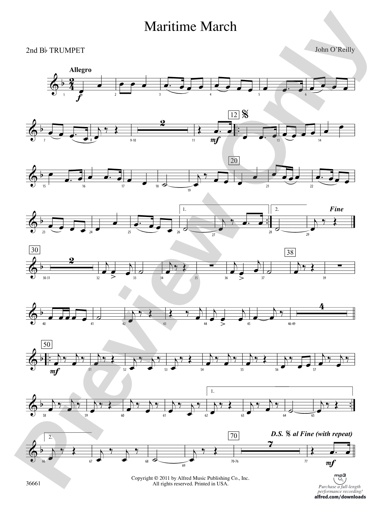 Maritime March: 2nd B-flat Trumpet