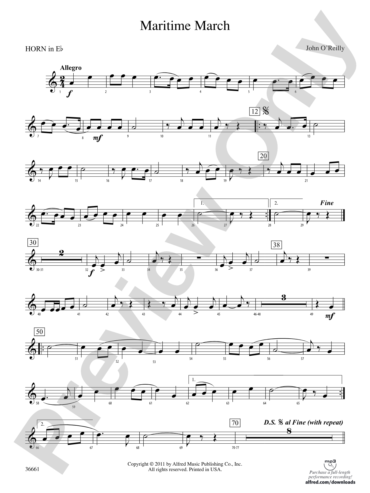 Maritime March: (wp) 1st Horn in E-flat
