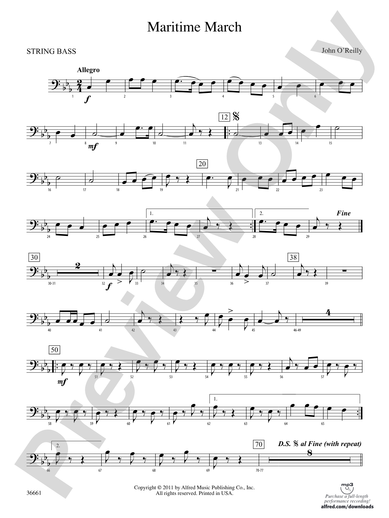 Maritime March: (wp) String Bass