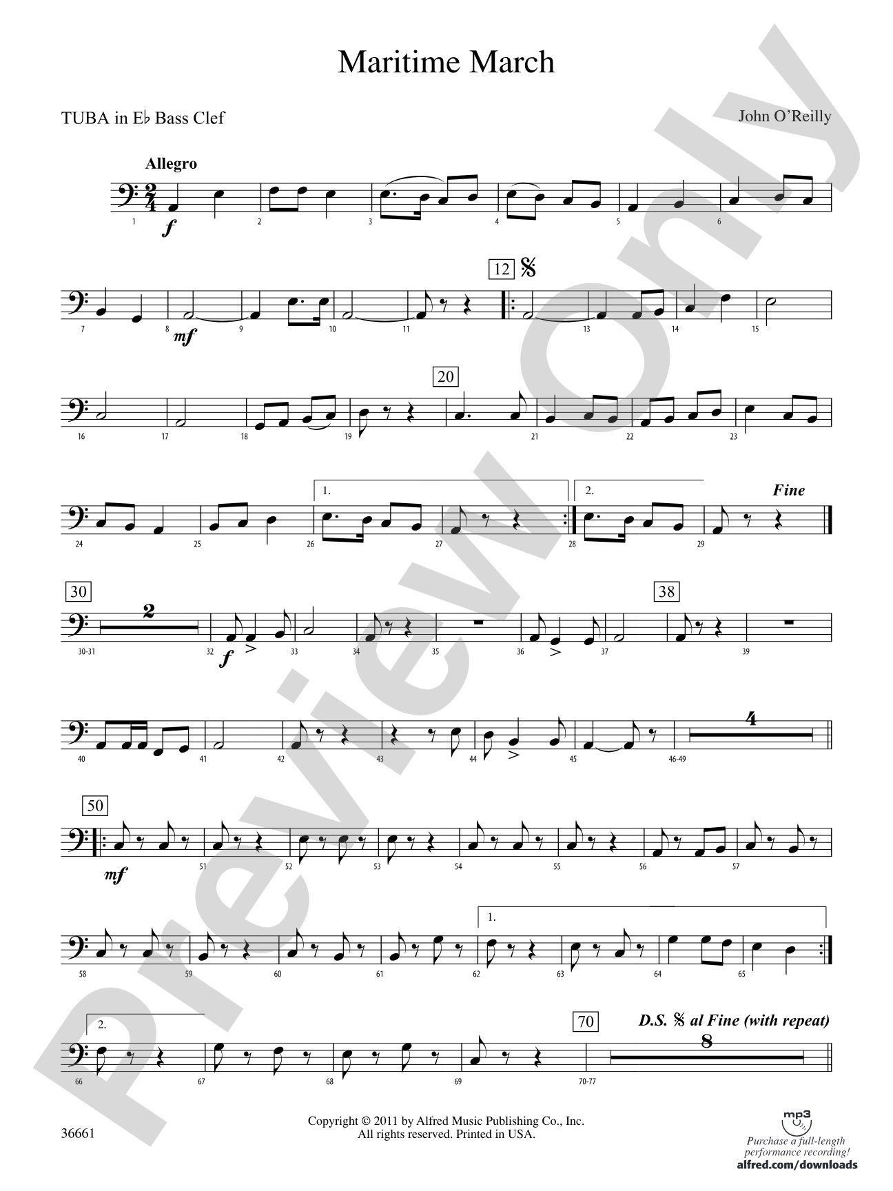 Maritime March: (wp) E-flat Tuba B.C.