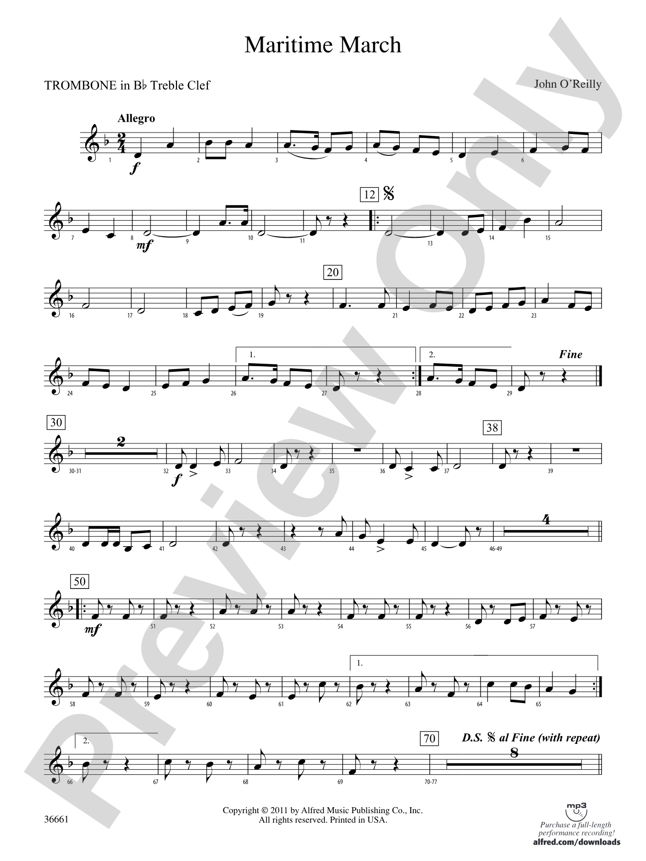 Maritime March: (wp) 1st B-flat Trombone T.C.