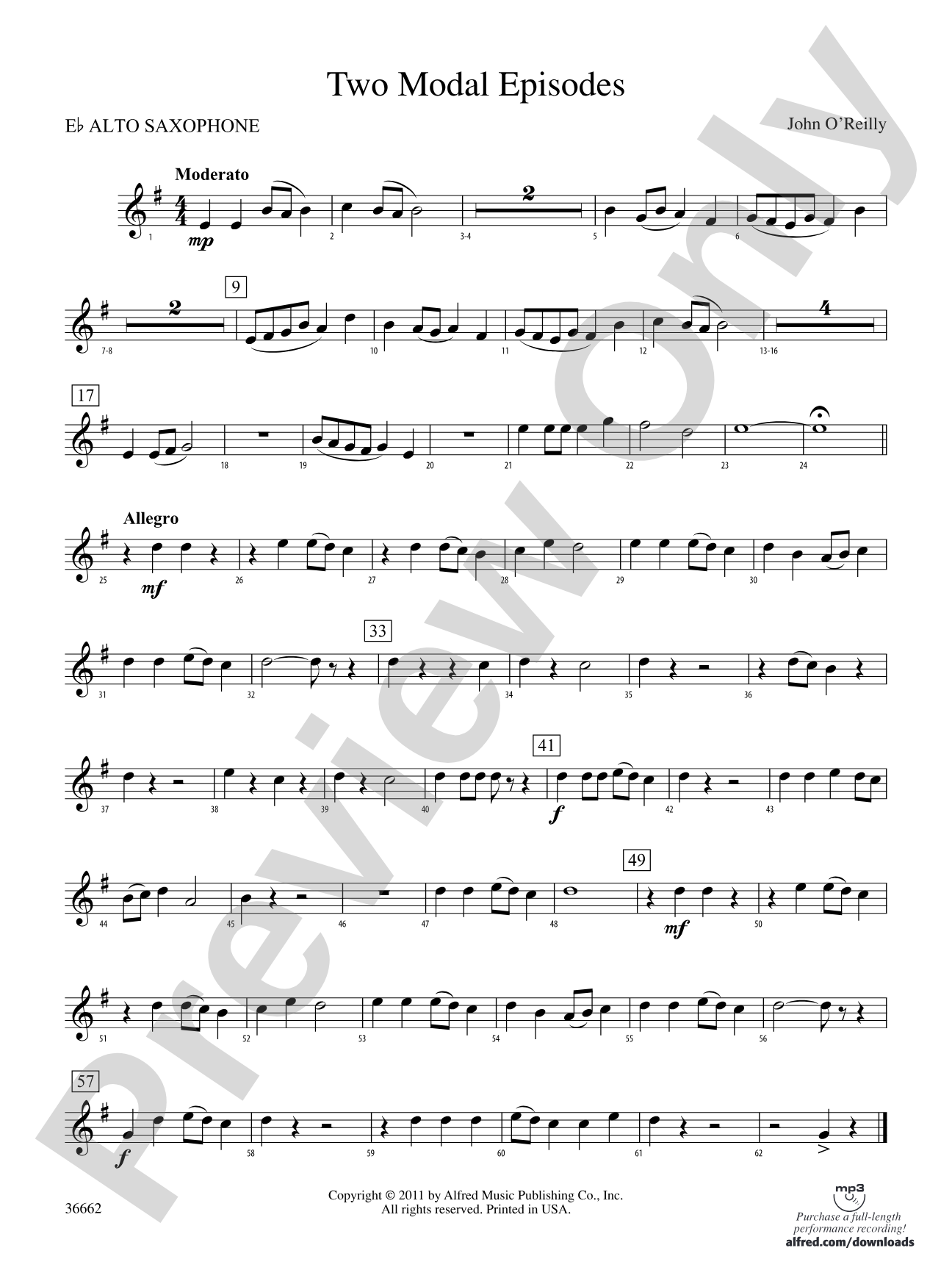 Two Modal Episodes: E-flat Alto Saxophone