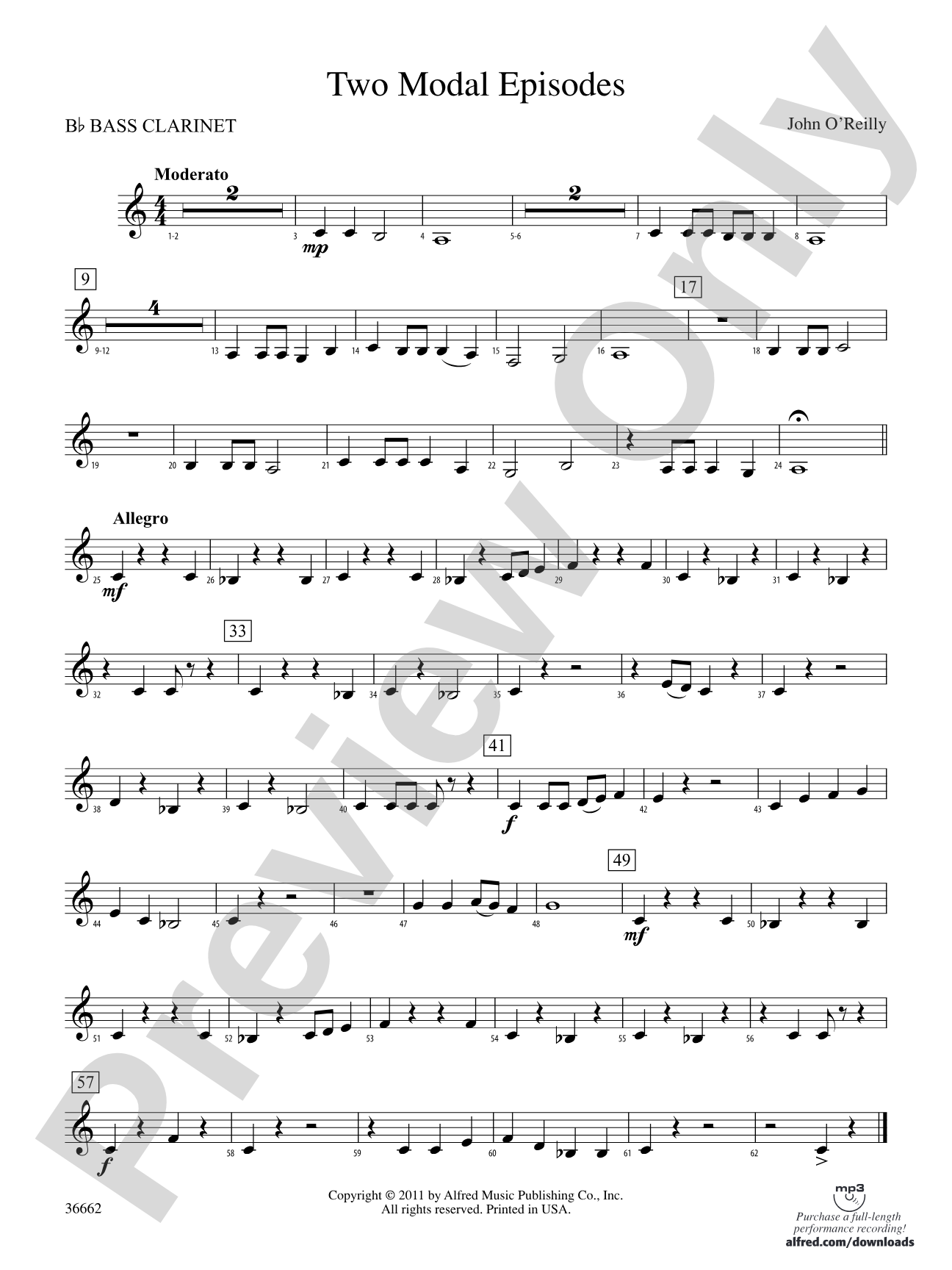 Two Modal Episodes: B-flat Bass Clarinet